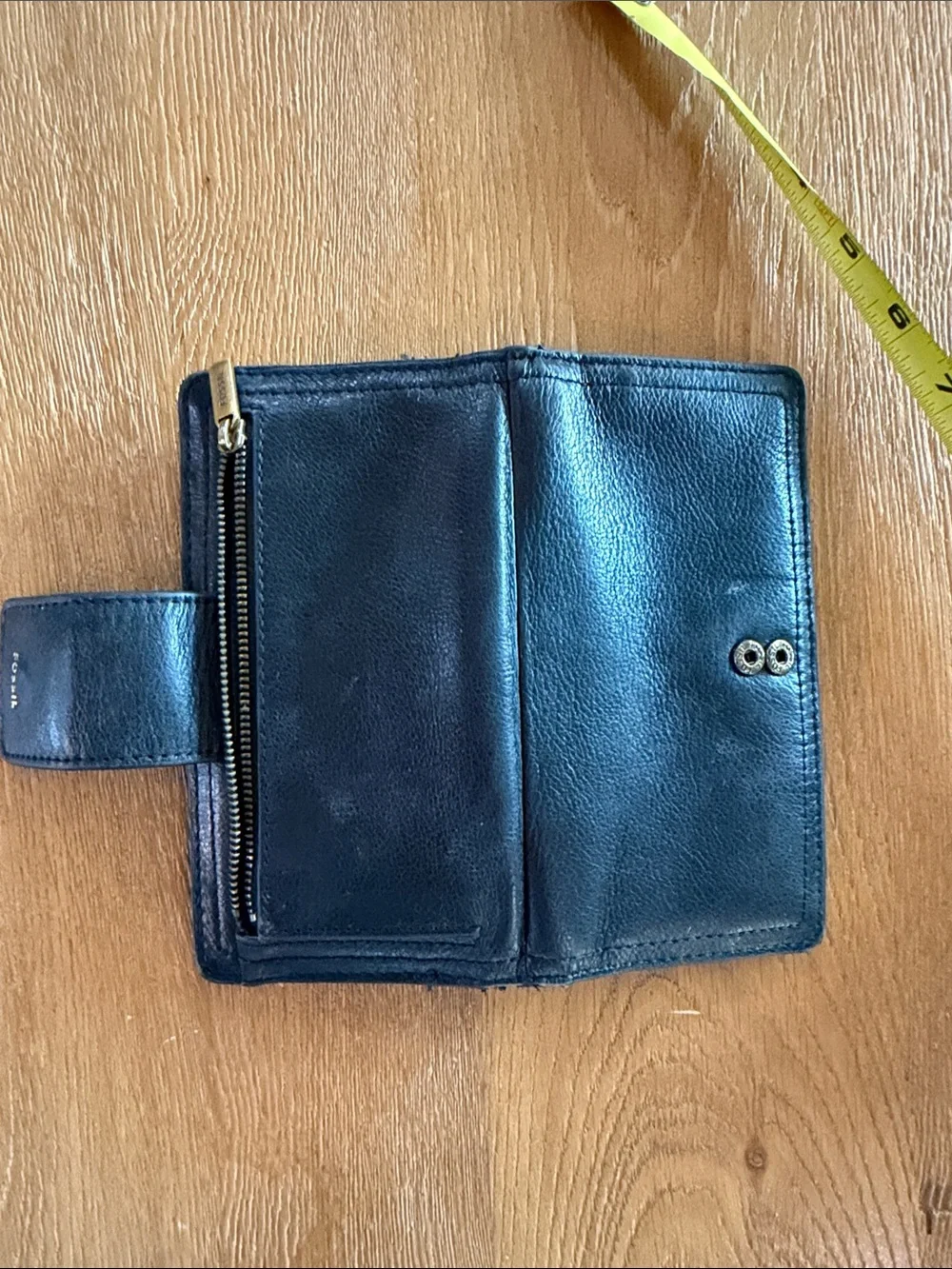 Fossil Black Leather Snap Continental Wallet